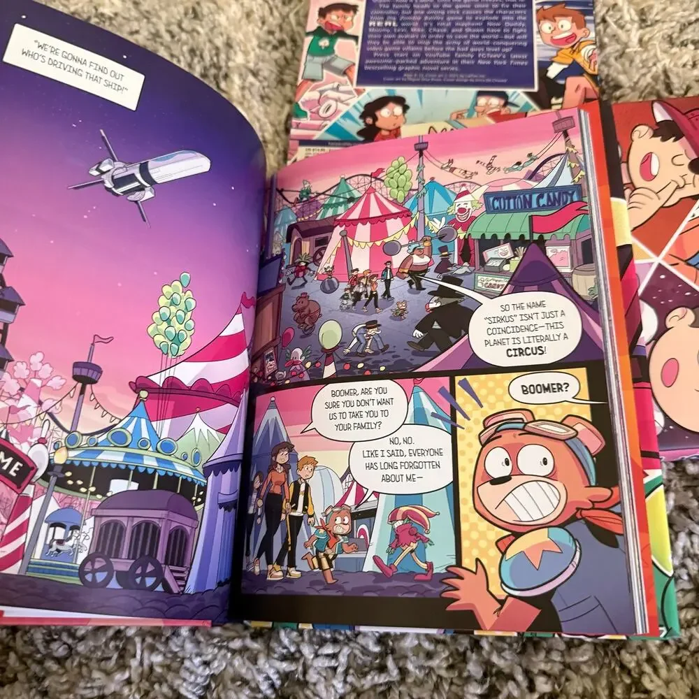 FGTeev lot of 3 Books Graphic Novels Saves the World Out of Time Blasts Off